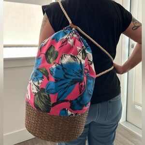 MISS ALBRIGHT TROPICAL Silk Drawstring Bag